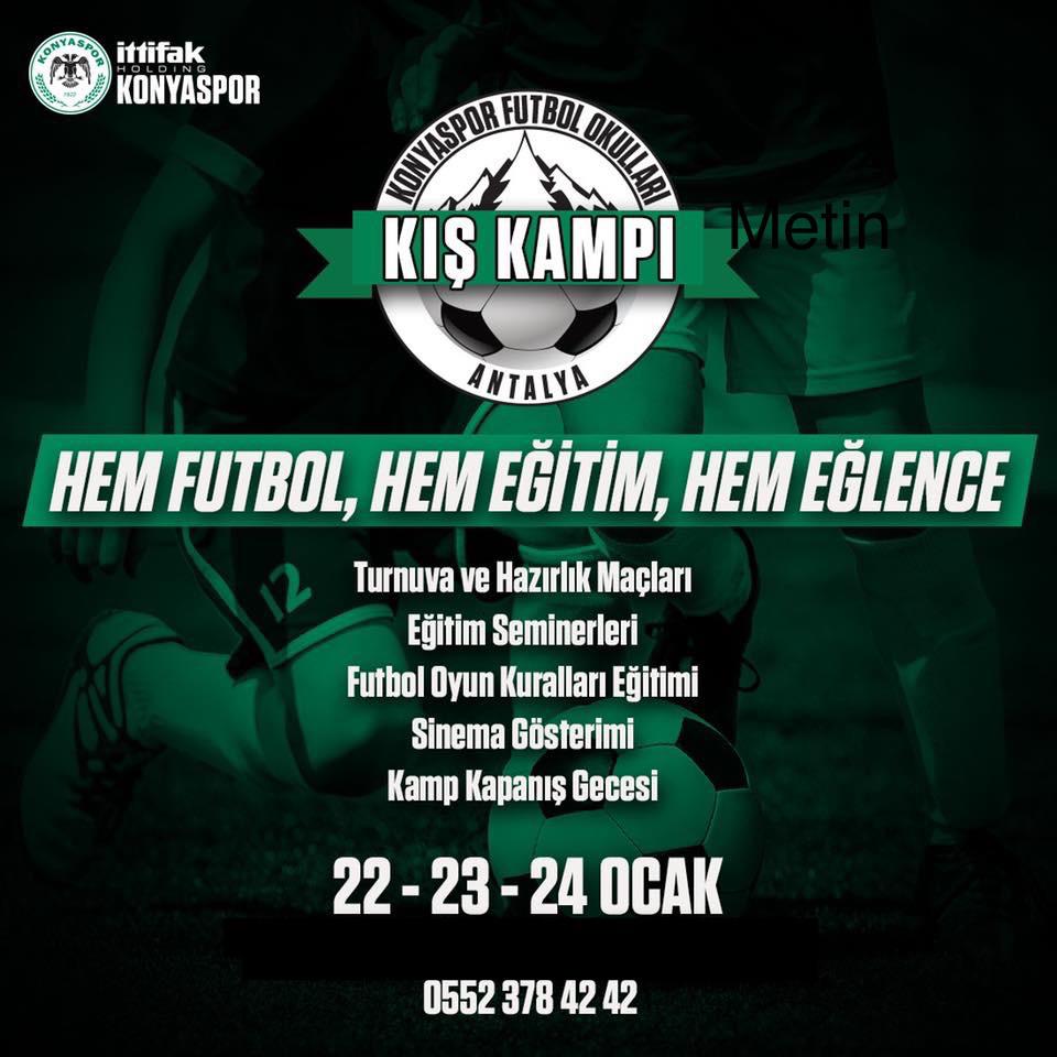 Konyaspor Futbol Okulları Kış Kampı başlıyor. 