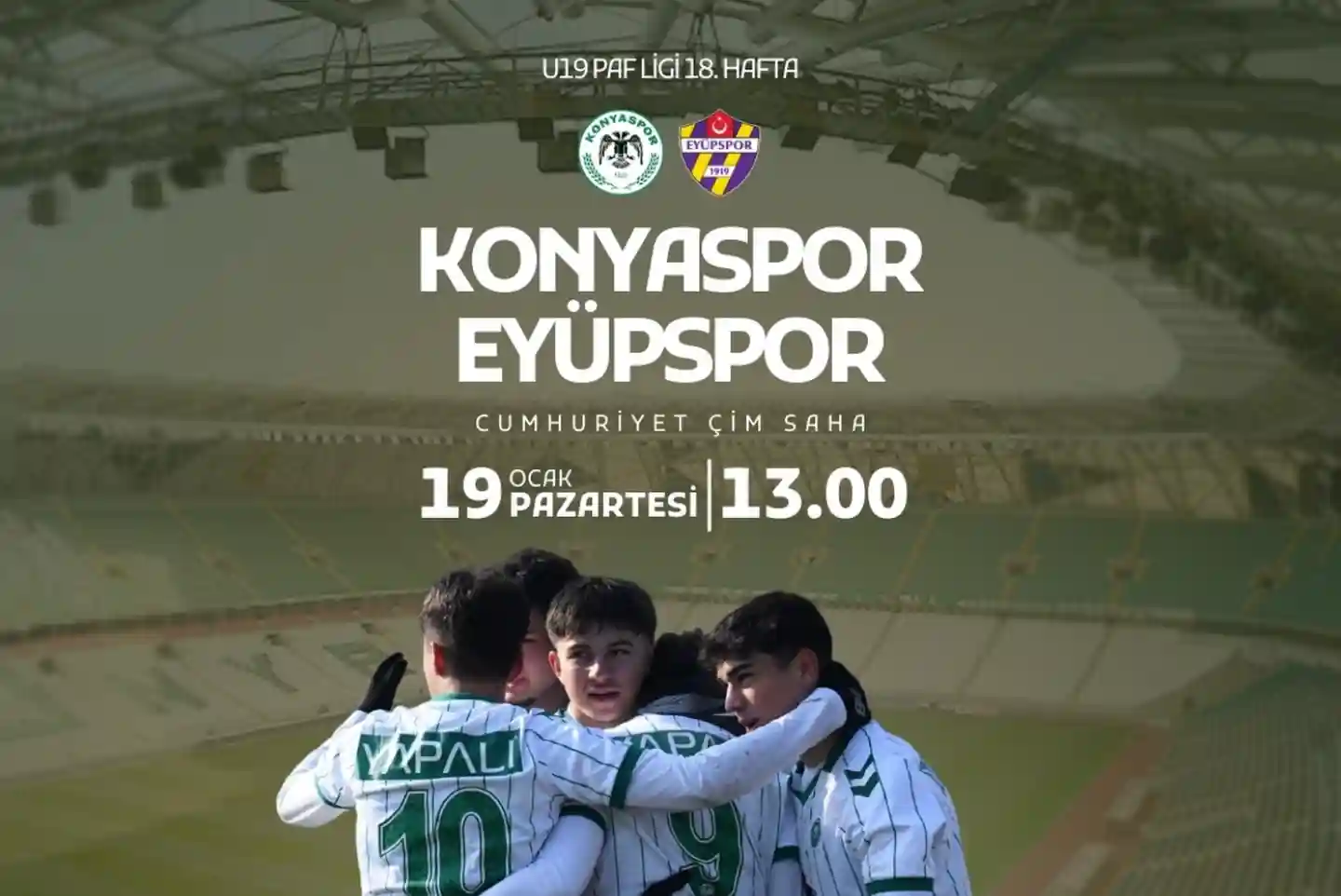 Konyaspor U19, PAF Ligi 18. Haftada Eyüpspor’u Ağırlıyor