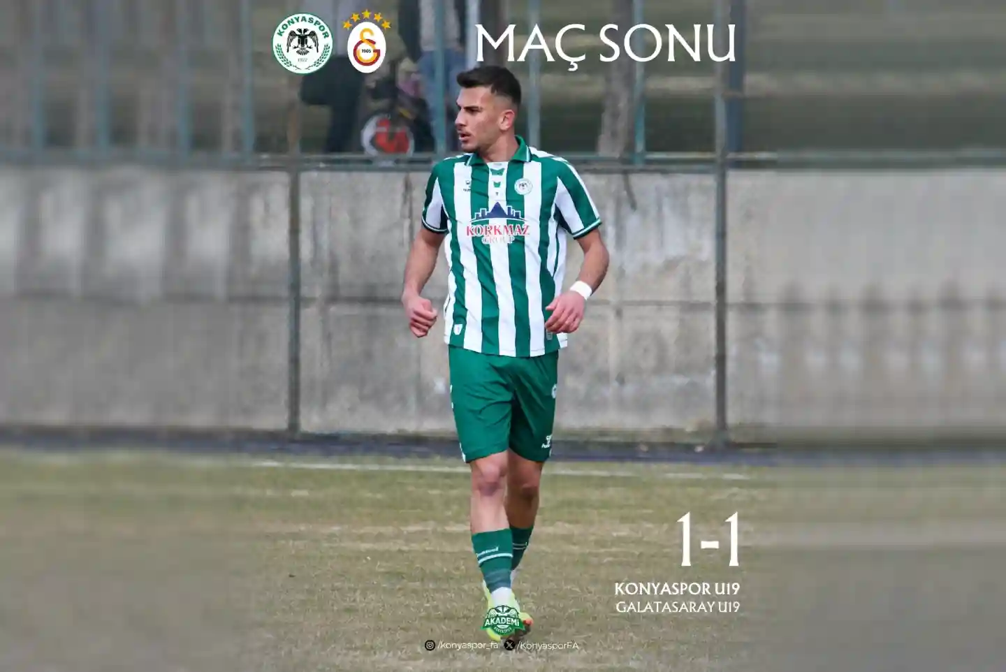 Konyaspor U19 ile Galatasaray U19 1-1 Berabere Kaldı