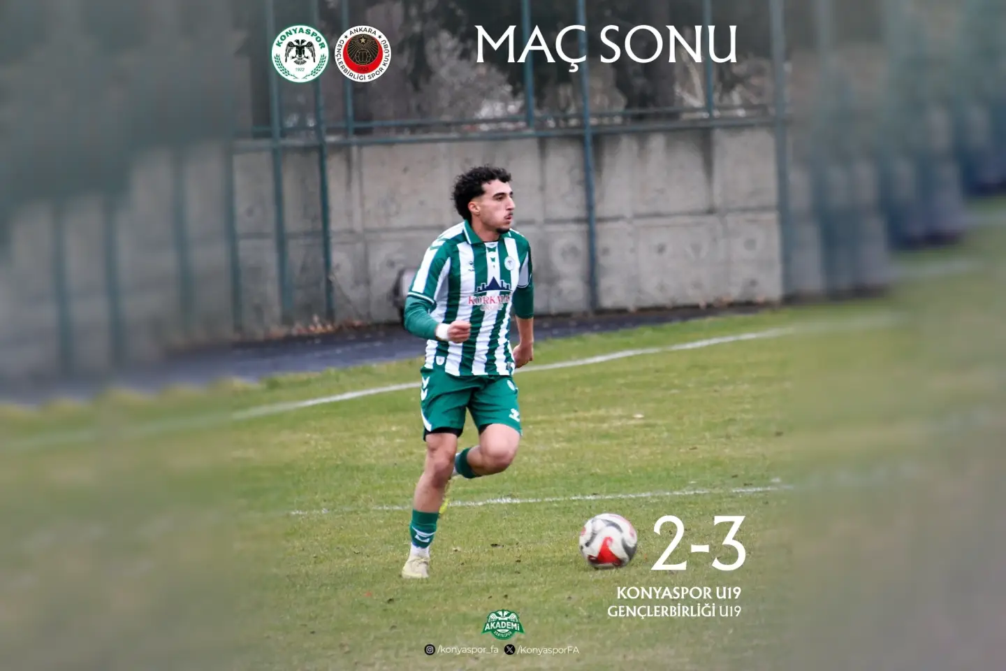 Konyaspor U19 Gençlerbirliği Karşısında 3-2 Mağlup Oldu