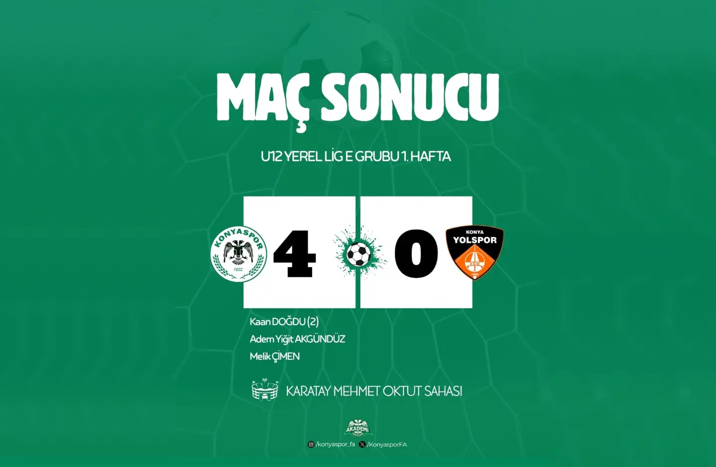 Konyaspor U12’den Farklı Başlangıç_ 4-0