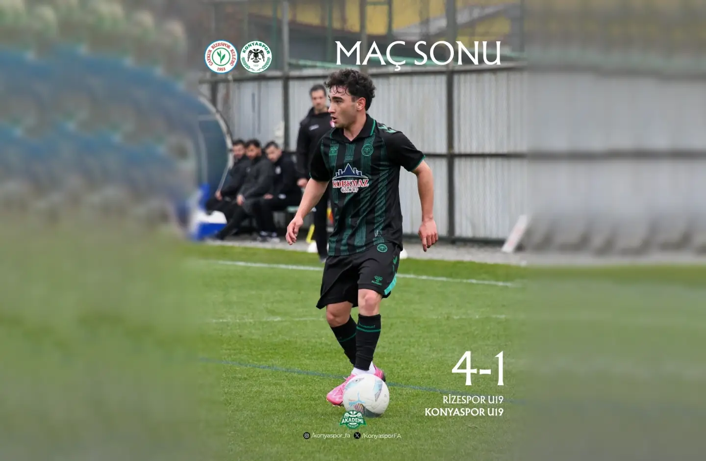 Konyaspor U19, Rize Deplasmanında 4-1 Mağlup Oldu