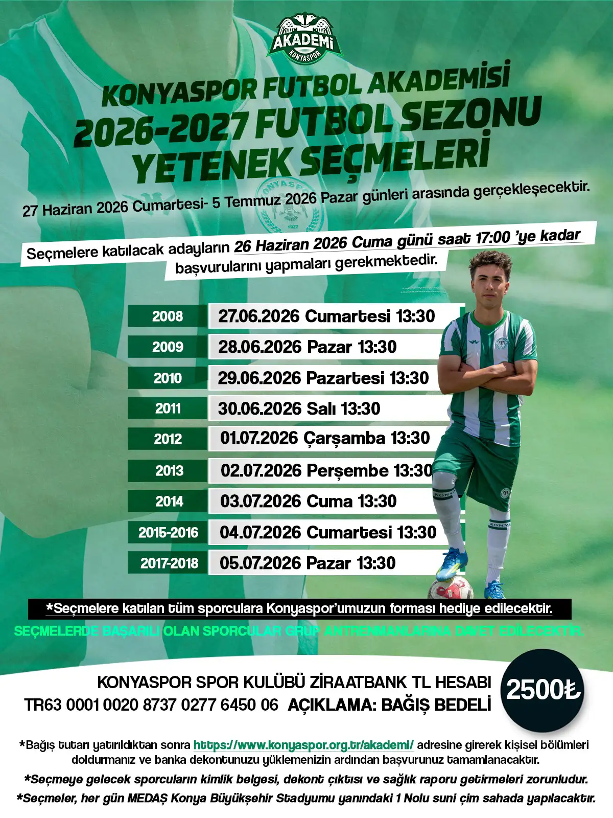 Konyaspor Akademi Yetenek Seçmeleri Başlıyor (1)