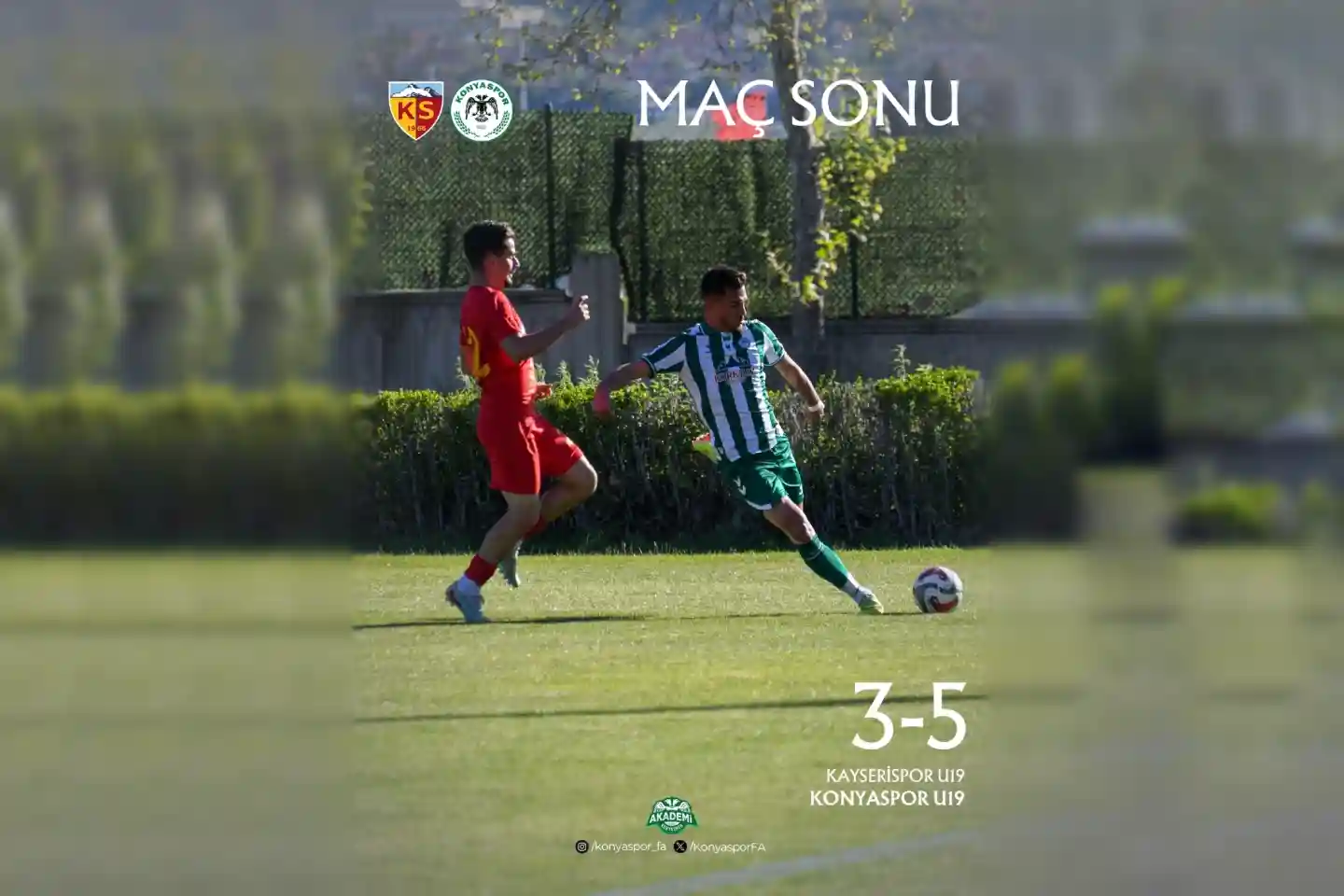 Konyaspor U19 Deplasmanda Kayserispor’u 5-3 Mağlup Etti